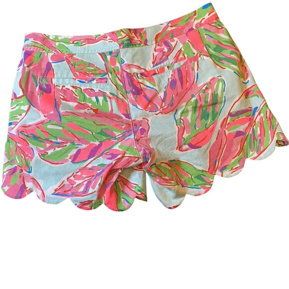 Lilly Pulitzer Buttercup In The Vias Shorts Size 0 Scalloped Edge 5" Inseam - Picture 10 of 13